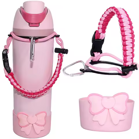 2pcs Water Bottle Accessories Set for Owala 16oz 19oz Tumbler, Must-Have Outdoor Sports Handle Strap