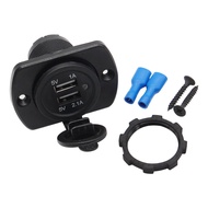 【RAME】 Dual USB Car Charger 5 V/3.1A 12V with Panel Waterproof Plug Adapter for Vehicles Motorcycles