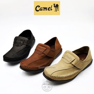 Camel รองเท้าคัทชูพับส้นได้ หนังแท้ หนังลายช้าง เย็บพื้น รุ่น CM121 ไซส์ 40-45