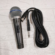 Dynamic Aiwa 9600 Fon Mic Kabel Panjang Abu Grey Penyanyi Karaoke