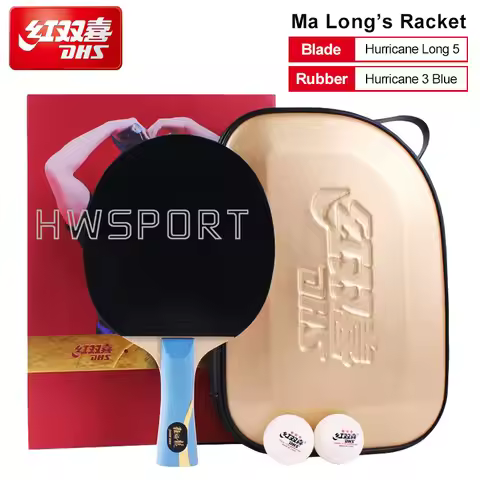 DHS Hurricane Ma Long Table Tennis Racket Professional Loop Attack Ping Pong Racket 5 Wood 2 AC Blad