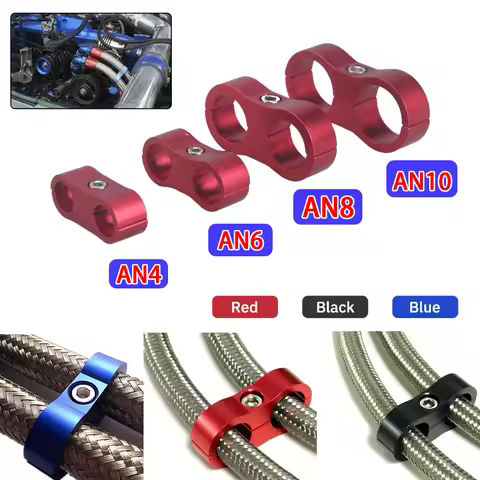 1PC Universal AN4 AN6 AN8 AN10 AN12 Aluminum Oil Fuel Water Hose Tube Separator Divider Clamp Alumin