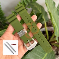 22mm Seiko OEM Japan Prospex Green Rubber Diver Strap for SKX007 SKX009 SRP777 7S26 7002 6309