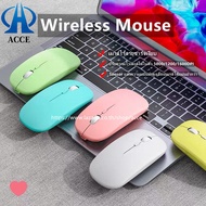 เมาส์ไร้สาย Wireless Mouse 2.4GHz เสียงปุ่มเงียบ ชาร์จเงียบ พกพาสะดวก มีแบตในตัว Macaronสีสวย มีปุ่มปรับความไวเมาส์ DPI 1000-1600 M1