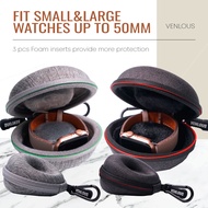 Venlous Watch Travel Case | Single Watch Box Zipper for Proper Watch 50mm