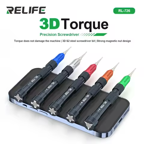 RELIFE RL-726 3D Precision Torque Screw Driver Anti Slip Teeth Screwdriver For iPhone Android phone 