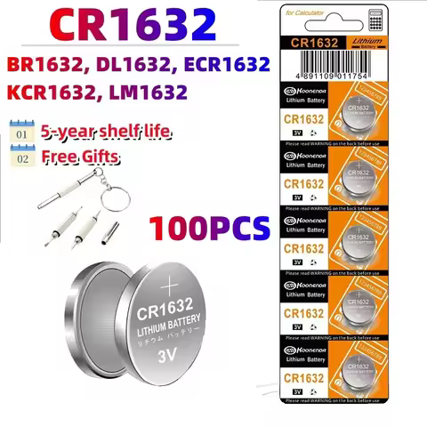Fast Delivery 20-100PCS CR1632 Lithium Button Battery DL1632 BR1632 LM1632 ECR1632 3V Coin Cells Bat