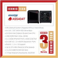AskBeforeBuyWhatsApp0193710000 ASUSTOR AS5404T Default 4GB Ram 0TB ~ 48TB Ironwolf NAS Enclosure Kit