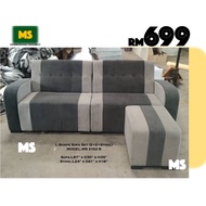 𝑯𝑨𝑹𝑮𝑨 𝑻𝑬𝑹𝑴𝑼𝑹𝑨𝑯 SOFA KAIN Bentuk L 𝐅𝐀𝐁𝐑𝐈𝐂 𝐒𝐎𝐅𝐀 2+2+STOOL (L-SHAPE SOFA) DIY SOFA LOCATE [MS 2152 B GR