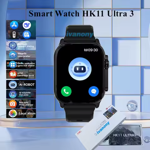 HK11 Ultra 3 Smart Watch 2.02inch Amoled Screen 4GB/ROM Compass Bluetooth Network AI Translate Answe
