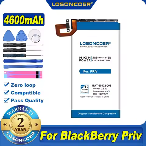 LOSONCOER NEW 4600mAh BAT-60122-003 For BlackBerry Priv Mobile Phone Battery