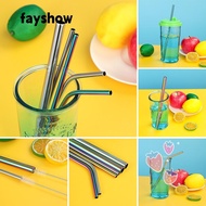 FAY 13PCS Metal Drinking Straw Portable Curved Straight Home &amp; Kitchen Barware Bar Accessories