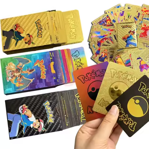 Pokemon Colorful Gold Foil Card Charizard Pikachu Arceus Silver Black Rainbow English French German