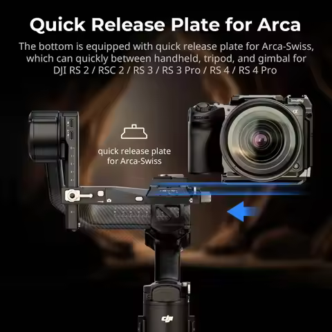 HawkLock Half Cage & Top Plate for Sony FX2 with NATO Rail & Arca-Swiss Quick Release Plate for Trip