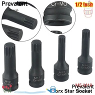 PREVALENT 1Pcs Electric Drill Socket Adapter, 78mm Length Long Bit 12 Point Torx Socket,  Metric 1/2