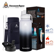 Vacuum Aqua 22oz ~ 40oz Flask Insulated Tumbler Hot And Cold Thermos For Hot Water With 2 Lid Bag