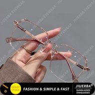 (JIUERBA) Korean Fashion Square Frame Transparent Color Eyeglasses Oversized Frame Radiation Protect
