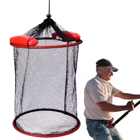Outdoor Collapsible Fishing Net Buoyancy Live Bait Keep Fish Cage Gear Fishing Accessories 25x30cm/2