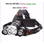 3-bulb head torch, super bright, glossy white light, 10000h lifespan - 3-bulb Super Bright Led Head 