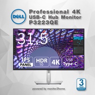 Dell P3223QE Monitor - 31.5-inch 4K (3840 x 2160) 60Hz USB-C Hub Display, 5ms Response Time, DP/HDMI/USB-C/USB 3.2 Gen1/RJ45 Connectivity, Height/Tilt/Swivel/Pivot Adjustability - Black