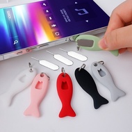 YWJ74 Smartphone Fish Shape Card Sim Card Remover Pin Ejecting Pin Holder Removal Card Pin Eject Pin Sim Card Tray Ejector Sim Card Pin Tray with Case