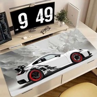 Artwork Gaming Mouse 1pcs Large White Sports Car Design Pattern, Ruer Non-slip Table Pad, Perfect fo