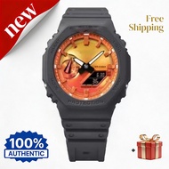 GSHOCK ชุดนาฬิกา GA-2100 โปร่งใสนาฬิกากีฬากันกระแทกสำหรับผู้ชายและผู้หญิง พร้อมที่จะจัดส่ง รับประกัน