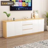 SANSHY Tv Cabinet Living Room Solid Wood Panel with Drawers Tv Cabinet Console Small Household Large Capacity Drawer Cabinet SA001