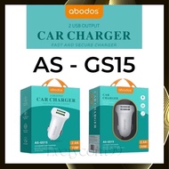 Abodos AS-GS15 2 USB Output Car Charger Fast And Secure Charger Dual USB 2.4A Quick Charging