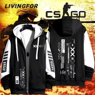 CSGO Game Print Set Skin Peripheral Hooded Sweatshirt Men Women Trendy Zipper Jacket Loose Top Cloth