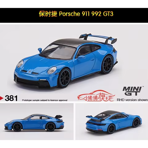 MINI GT 911 992 GT3 Blue Alloy car model #381