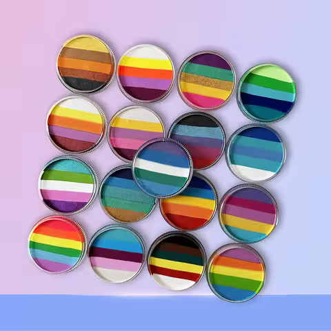 Hot selling Rainbow Split Cake 30g Face Body Art Paint Neon UV Metallic Face Paint For Halloween Neo