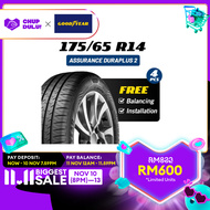 [Bundle Deal x4 units] Goodyear 175/65R14 Assurance Duraplus 2 (Worry Free Assurance) - Axia / Bezza