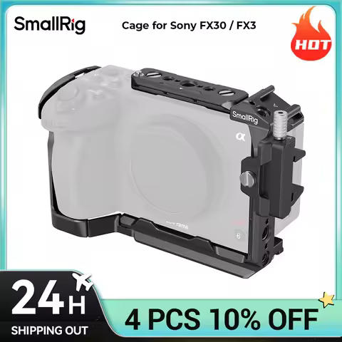SmallRig FX30 FX3 Cage with Cable Clamp, Cold Shoe and NATO Rail Included, Modular Design for Sony F