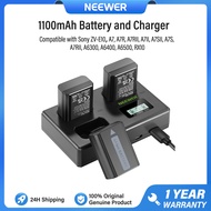 NEEWER แบตเตอรี่ 3 ก้อน 1100mAh พร้อมเครื่องชาร์จ USB 3 ช่อง เข้ากันได้กับ Sony ZV-E10 A7 A7R A7RII 