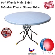 36" Meja Plastik Bulat Meja Pasar Malam Foldable Plastic Dining Table Meja Lipat/ Meja Plastik Plast