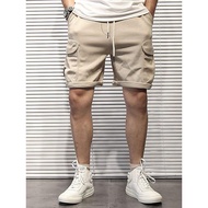 American Breathable Overalls Shorts Men Summer Sports Casual Cropped Pants Heavy Knitted Shorts Ami 