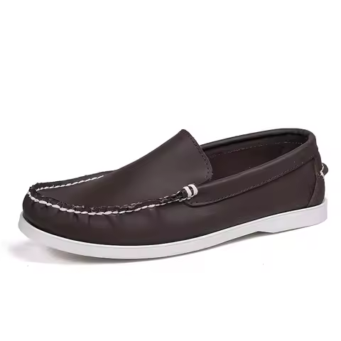 Comfortable Loafers Fashionable Boat Shoes for Men Genuine Leather Casual Deck Shoes Loafers Spring