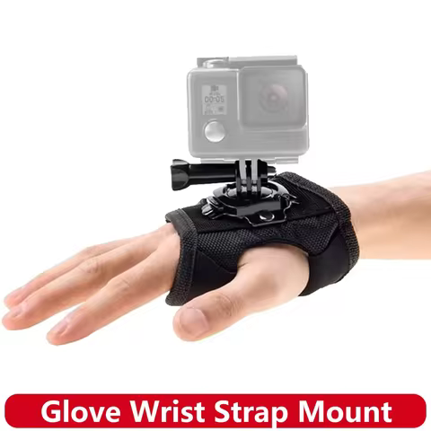 360 Degree Rotation Hand Strap Mount Glove Wrist Holder for GoPro Hero 13 12 11 10 9 AKASO SJCAM ins