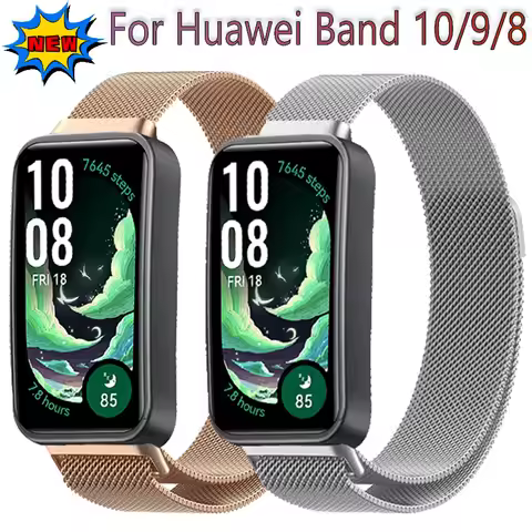 Magnetic Milanese Metal Strap for Huawei Band 10/9 Comfortable Replacement Bracelet Wristband Huawei