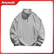Aoyeubi Long Sleeve Sweatshirt Men Pullover Sweatshirt Mens Quarter Zip Fleece Lined Pullover Sweats