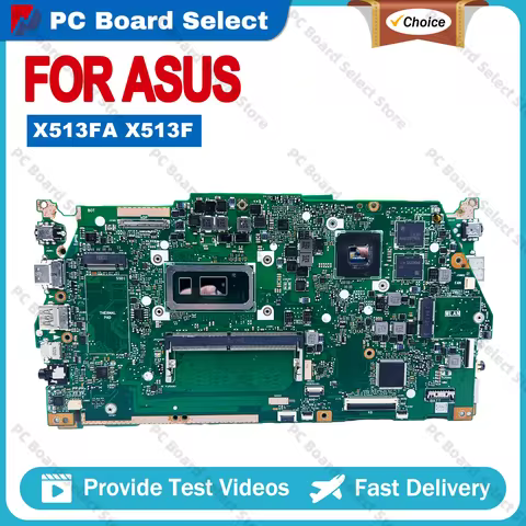 X513FA Notebook Mainboard For ASUS VivoBook X513FA X513F Laptop Motherboard I5 I7 10th Gen CPU 100% 
