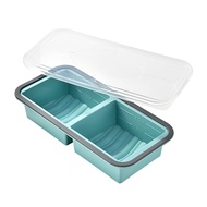 2/3/4 Grids Silicone Tape Lid Food Preservation Box Storage Box Dividing Mold Frozen Box Sealed Lunc