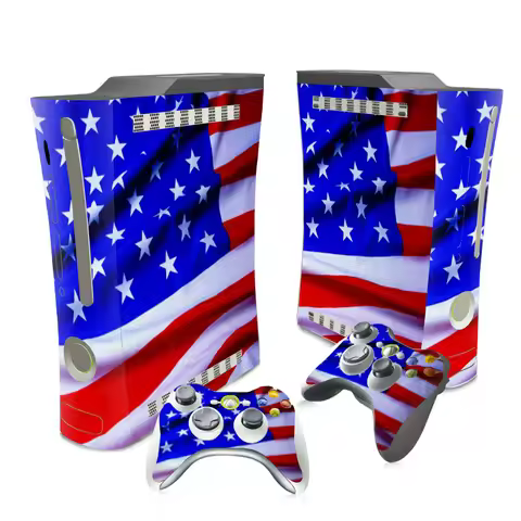 7 different designs PVC Skin Sticker For Xbox 360 fat Console + 2 Pcs Controller Skin Skin Sticker S