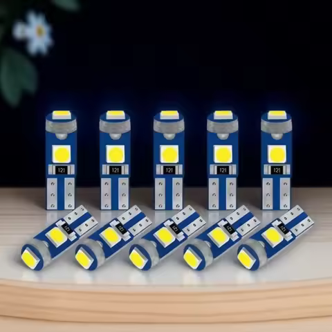 10Pcs 12V CANBUS T5 58 74 286W 1 2W Super Bright 3030 SMD LED Wedge Light Car Dashboard Instrument C
