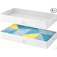 2-Piece Under Bed Storage Container 2 Thin Storage Boxes Under the Bed Under Bed Clothing Storage Bo