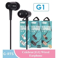 🇲🇾Ready Stock🇲🇾Original Celebrat G1-Metal Stereo earphone Extra Bass Black White Gold For Samsung iPhone Tablet Speaker