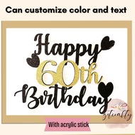 Happy 60th Birthday cake topper birthday cake topper