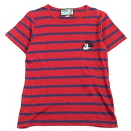GUCCI x Disney 聯名款 598971 70% 亞麻圓領短袖T卹，RED，飾有米奇老鼠貼片和品牌標識，XS碼，意大利製造，正品男士款