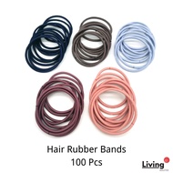 Hair Rubber Bands (100PCS) Multiple Colour Hair Ties Hair Ropes Korean Elastic Hair Ties